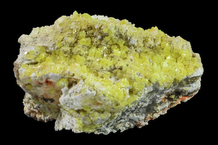 Yellow Sulfur Crystals on Matrix - Steamboat Springs, Nevada #154343